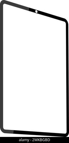 Simple tablet mock up with blank transparent screen. Realistic digital iPad. Modern Digital device Stock Vector