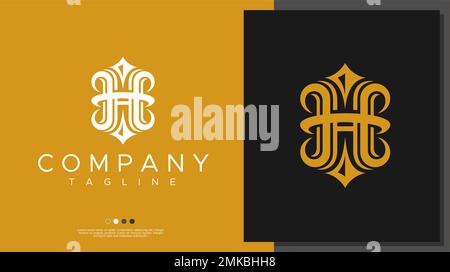 Luxury H letter logo template. Initial H logo design graphic. Stock Vector