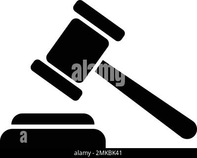 Gavel icon. Judge gavel flat icon. Auction hammer. Court tribunal symbol -vector Stock Vector