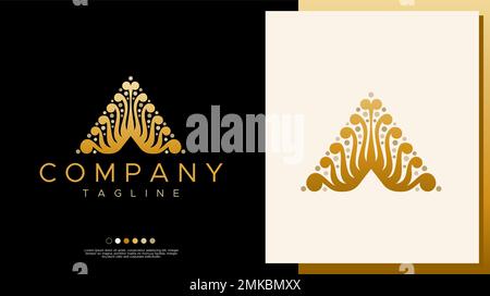 Luxury A letter logo template design. Elegant letter A logo vector. Stock Vector