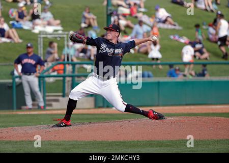 Atlanta Braves relief pitcher Kolby Allard (49) throws to the plate during  a MLB regular season game between the Chicago White Sox and Atlanta Braves  Stock Photo - Alamy