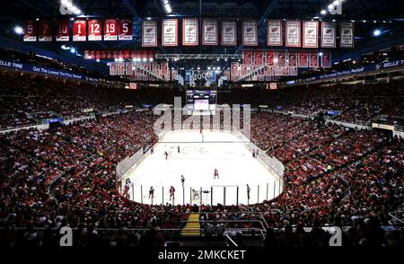 Detroit, Michigan - Demolition of the Joe Louis Arena, former home of the  Detroit Red Wings team in the National Hockey League from 1979 to 2017. The  Stock Photo - Alamy