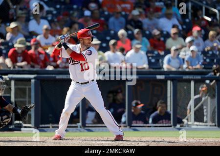Washington Nationals' Yan Gomes bats during the first inning of a baseball  game against the Pittsburgh Pirates, Tuesday, June 15, 2021, in Washington.  (AP Photo/Nick Wass Stock Photo - Alamy