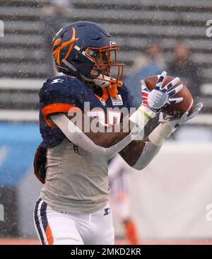 Orlando Apollos safety Will Hill III (33) has a laugh during warmups before  an AAF football game against Arizona Hotshots Saturday, March 16, 2019, in  Orlando, Fla. (AP Photo/Phelan M. Ebenhack Stock