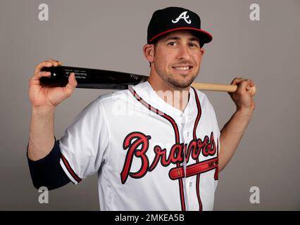 Atlanta Braves' Sean Kazmar Jr., takes batting practice before a spring  training baseball game …