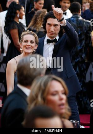 Joanne Tucker, left, and Adam Driver arrive at the premiere of While We're  Young on day 3 of the Toronto International Film Festival at the Princess  of Wales Theatre on Saturday, Sept.