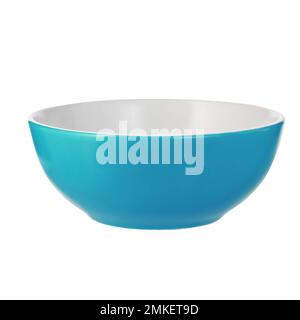 Empty light blue bowl isolated on white background Stock Photo