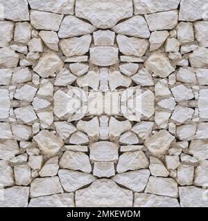 Stone fence wall texture, panoramic garden stonewall, limestone dolomite white slate slab rock texture Stock Photo
