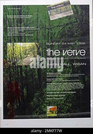 Poster for The Verve, Haigh Hall gig 24-05-1998, Wigan, Lancs, England, UK, WN2 1PE Stock Photo