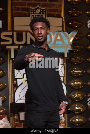 IMAGE DISTRIBUTED FOR DIRECTV - Landon Collins and a guest attend DIRECTV's  NFL SUNDAY TICKET Lounge on Friday, Feb.1, 2019 in Atlanta. (Paul Abell/AP  Images for DirecTV Stock Photo - Alamy