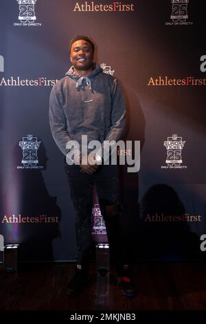 IMAGE DISTRIBUTED FOR DIRECTV - Landon Collins and a guest attend DIRECTV's  NFL SUNDAY TICKET Lounge on Friday, Feb.1, 2019 in Atlanta. (Paul Abell/AP  Images for DirecTV Stock Photo - Alamy