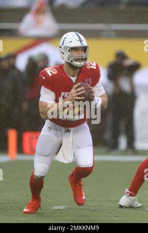 AFC Quarterback Patrick Mahomes #15 in action against the NFC during the  NFL Pro Bowl football game, Sunday, January 27, 2019, in Orlando, FL. (AP  Photo/Gregory Payan Stock Photo - Alamy