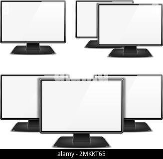 Computer monitors on white background, vector eps10 illustration Stock Vector