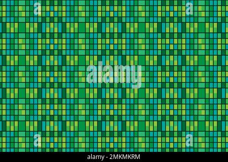 Green and yellow Pixels Pixelated Seamless Pattern Background Design, Small Blocks Seamless Pixels Pattern Stock Photo