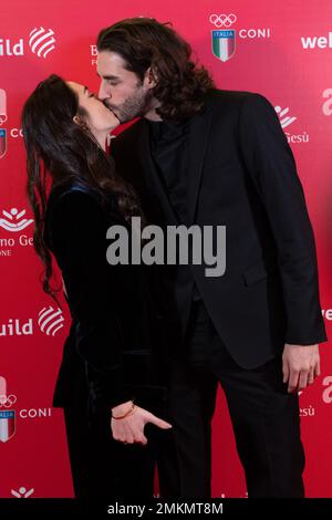 Rome, Italy. 28th Jan, 2023. Gianmarco Tamberi during Red Carpet of CONCERTO SOLIDALE, Rappresentation in Rome, Italy, January 28 2023 Credit: Independent Photo Agency/Alamy Live News Stock Photo