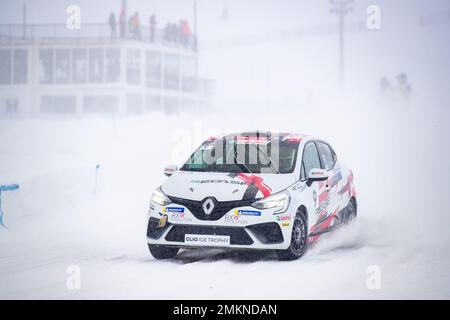 09A Nicolas FLON (FR), RX EVOLUTION FR, action 09B Stephan POLDERMAN (NL), RX EVOLUTION, action during the 2023 Clio Ice Trophy 2023 - GSeries G2 on the Circuit Andorra - Pas de la Casa, on January 28, 2023 in Encamp, Andorra - Picture Damien Doumergue / DPPI Stock Photo