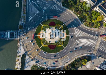 Aerial in tianjin city Stock Photo