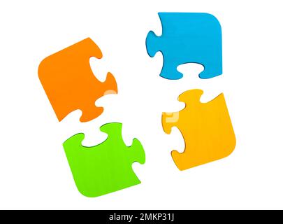 Pieces of puzzle. concept teamwork, partnership, integration Stock Photo