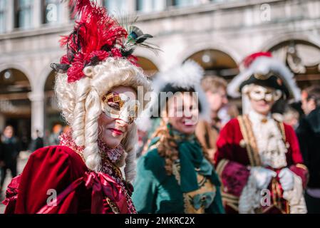 Carnival in Venice with typical characters of the festivity Stock Photo