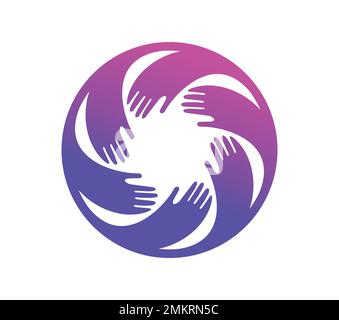 A vector illustration of Circle Multicolor Diversity Hands Vector Sign Stock Vector