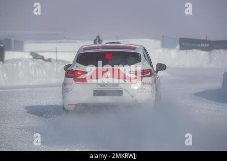 09A Nicolas FLON (FR), RX EVOLUTION FR, action 09B Stephan POLDERMAN (NL), RX EVOLUTION, action during the 2023 Clio Ice Trophy 2023 - GSeries G2 on the Circuit Andorra - Pas de la Casa, on January 28, 2023 in Encamp, Andorra - Picture Damien Doumergue / DPPI Stock Photo