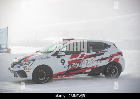 09A Nicolas FLON (FR), RX EVOLUTION FR, action 09B Stephan POLDERMAN (NL), RX EVOLUTION, action during the 2023 Clio Ice Trophy 2023 - GSeries G2 on the Circuit Andorra - Pas de la Casa, on January 28, 2023 in Encamp, Andorra - Picture Damien Doumergue / DPPI Stock Photo