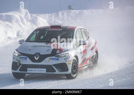 09A Nicolas FLON (FR), RX EVOLUTION FR, action 09B Stephan POLDERMAN (NL), RX EVOLUTION, action during the 2023 Clio Ice Trophy 2023 - GSeries G2 on the Circuit Andorra - Pas de la Casa, on January 28, 2023 in Encamp, Andorra - Picture Damien Doumergue / DPPI Stock Photo