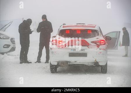 09A Nicolas FLON (FR), RX EVOLUTION FR, action 09B Stephan POLDERMAN (NL), RX EVOLUTION, action during the 2023 Clio Ice Trophy 2023 - GSeries G2 on the Circuit Andorra - Pas de la Casa, on January 28, 2023 in Encamp, Andorra - Picture Damien Doumergue / DPPI Stock Photo