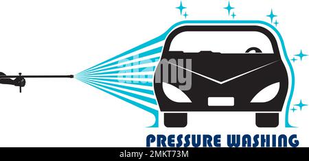 Pressure washing logo vector illustration design template background. Stock Vector
