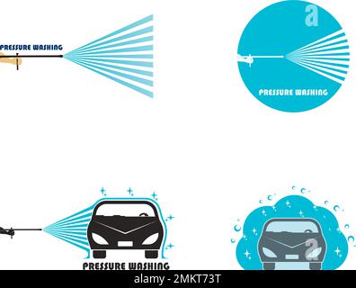 Pressure washing logo vector illustration design template background. Stock Vector