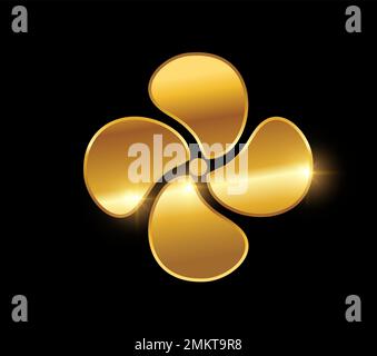 A vector illustration of Golden Electric Fan Logo Vector Sign Stock Vector