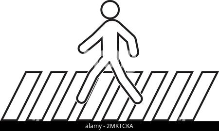 Human road crossing icon on a white background. Pedestrian icon.vector symbol illustration. Stock Vector