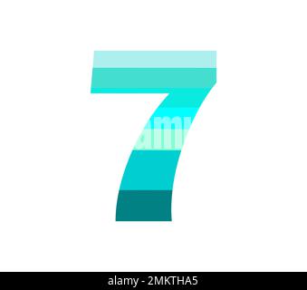 A vector illustration of numerical number seven or 7 in multiple colors vector Stock Vector