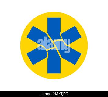 A vector illustration of Emergency Response for Stand with Ukraine Stock Vector