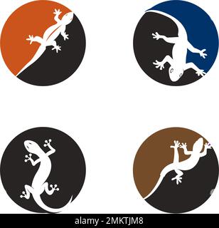 house lizard vector icon illustration simple design Stock Vector