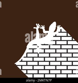 house lizard vector icon illustration simple design Stock Vector