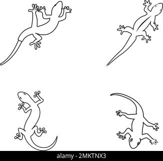 house lizard vector icon illustration simple design Stock Vector