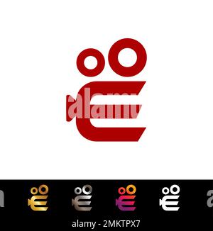 A vector illustration of Monogram Video Logo Initial Letter E Stock Vector