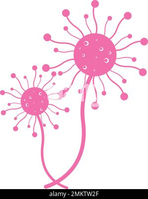 Dandelion flower vector icon.illustration logo design. Stock Vector