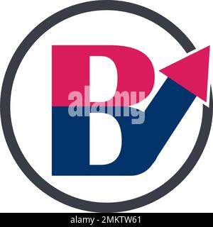 letter B logo with up arrow next to it.vector design template. Stock Vector