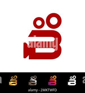 A vector illustration of Monogram Video Logo Initial Letter B Stock Vector