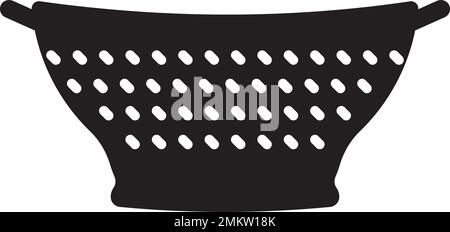 Colander Icon, Kitchen Cullender Utensil Icon Vector Art Illustration Stock Vector