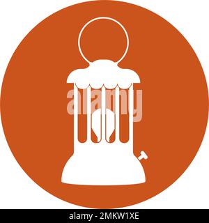 old oil lamp icon vector illustration logo design. Stock Vector