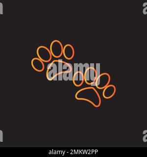 dog footprints logo background illustration abstract design. Stock Vector