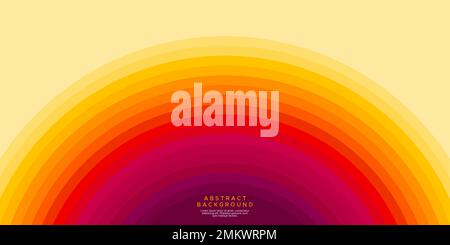 Colorful red lines circle background design. Sun lines abstract background. Stock Vector