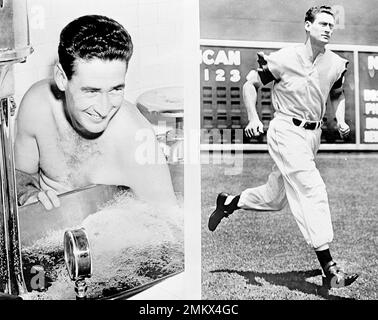 Ted Williams is surrounded by All Stars during an appearance at