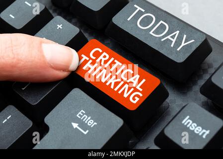 Sign displaying Critical Thinking. Business approach sequence of stages of a project requiring the longest time Stock Photo