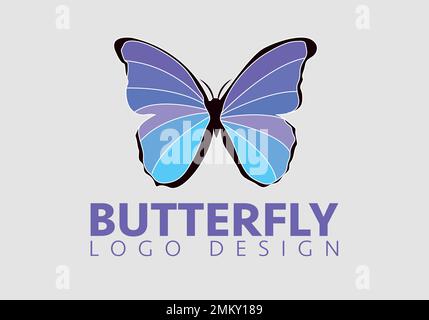 Butterfly conceptual simple, colorful icon. Logo. Vector illustration Stock Vector