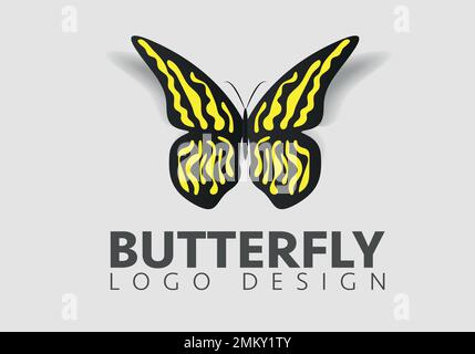 Butterfly conceptual simple, colorful icon. Logo. Vector illustration Stock Vector