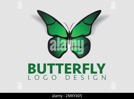Butterfly conceptual simple, colorful icon. Logo. Vector illustration Stock Vector